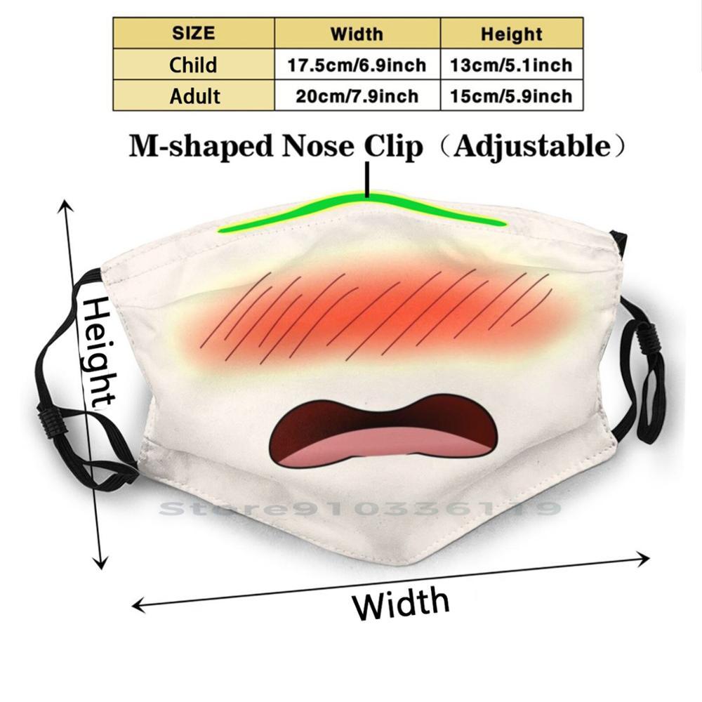 Изображение товара: Многоразовая маска для лица с принтом румян Pm2.5, маска для лица с фильтром, Детская аниме розовая маска для лица с покраснением