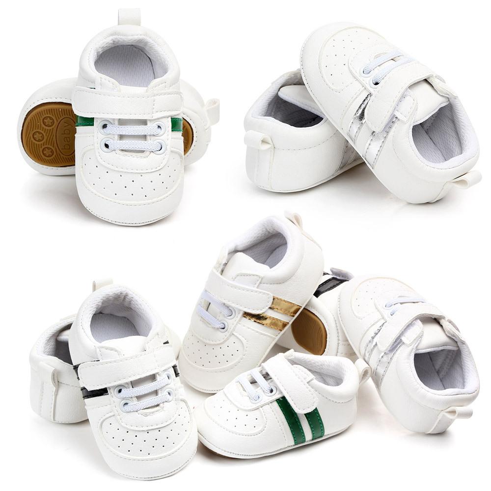 Изображение товара: Модная обувь для малышей 0-18 м, мягкая подошва, на липучке, обувь для маленьких мальчиков и девочек в кроватку, кожаная Спортивная нескользящая обувь для ходунков SH20006
