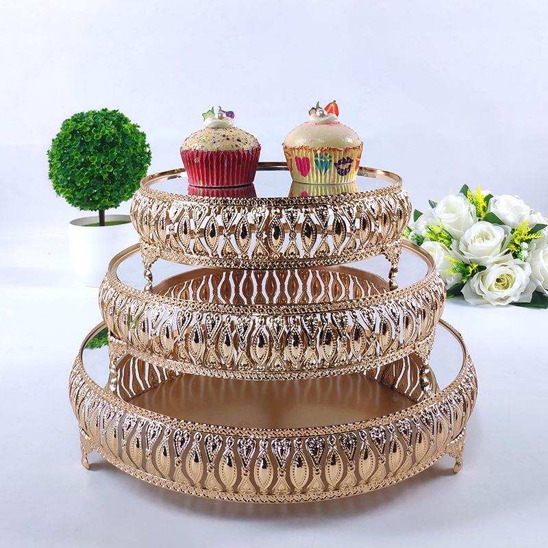Изображение товара: Металлическая подставка для свадебного торта зеркало для вечеринки поднос металлический десерт украшение, подставка для капкейков