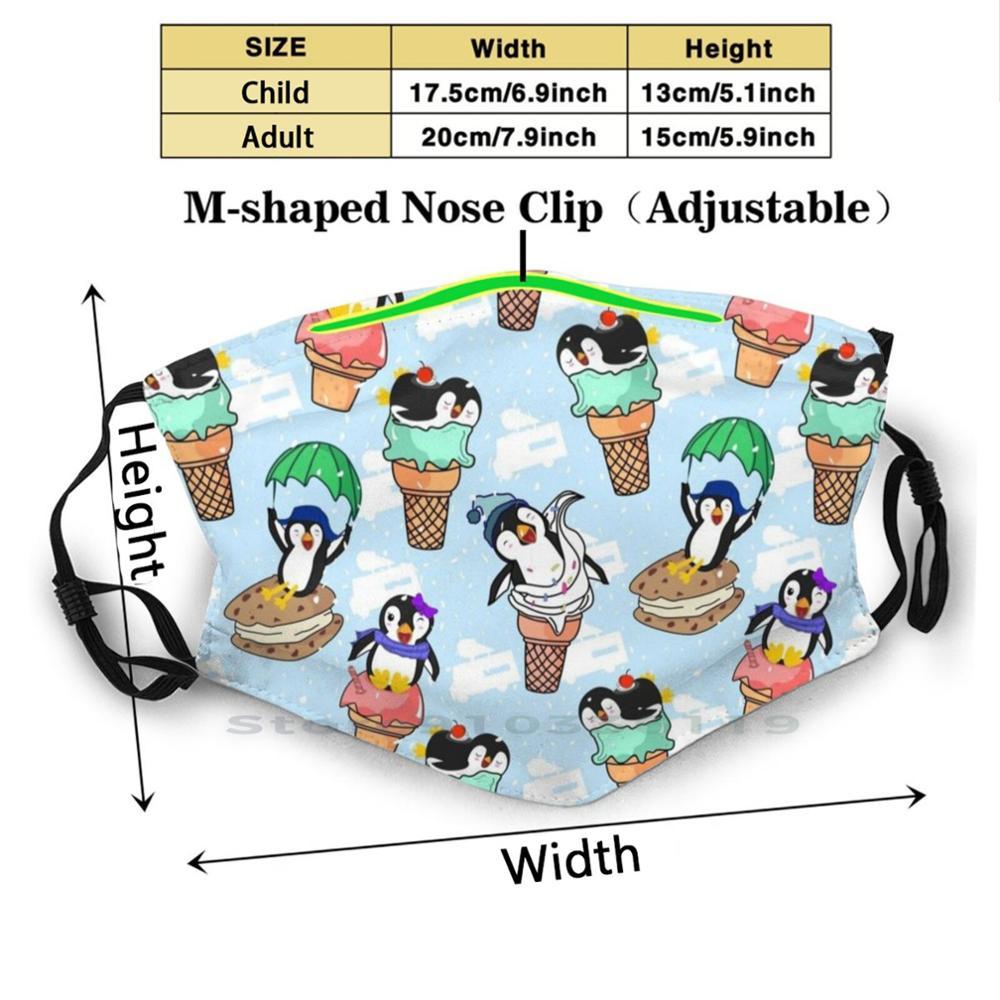 Изображение товара: Пингвин милый дизайн Пылезащитный фильтр смываемая маска для лица дети Arctic Penguins Antarctica Club Penguin South Pole Pingu Ice Berg