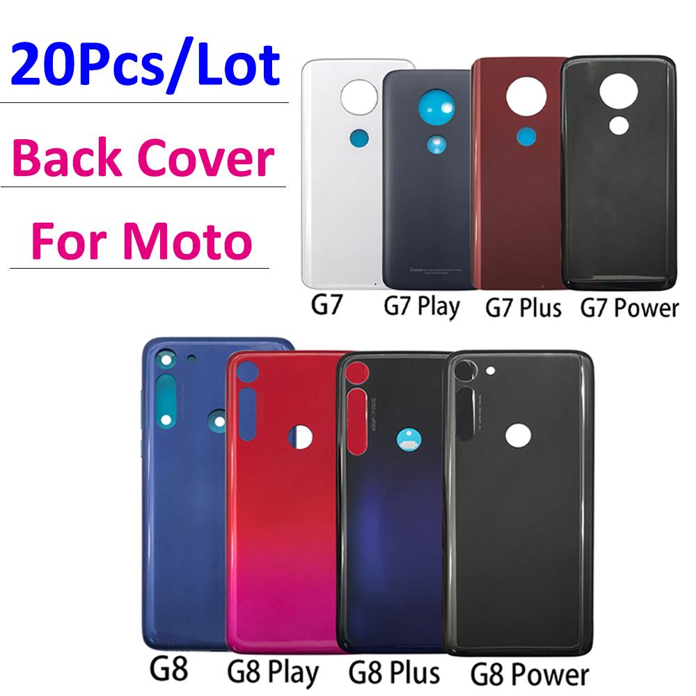 Изображение товара: 20 шт./лот для Motorola Moto G7 Power /G7 Plus / G8 Play / G8 Plus задняя крышка батарейного отсека, стеклянный корпус с клеем