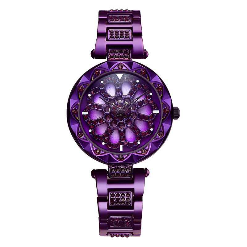 Изображение товара: Женские кварцевые часы OMHXZJ W190, водонепроницаемые деловые повседневные часы с цветочным рисунком, украшенным бриллиантами