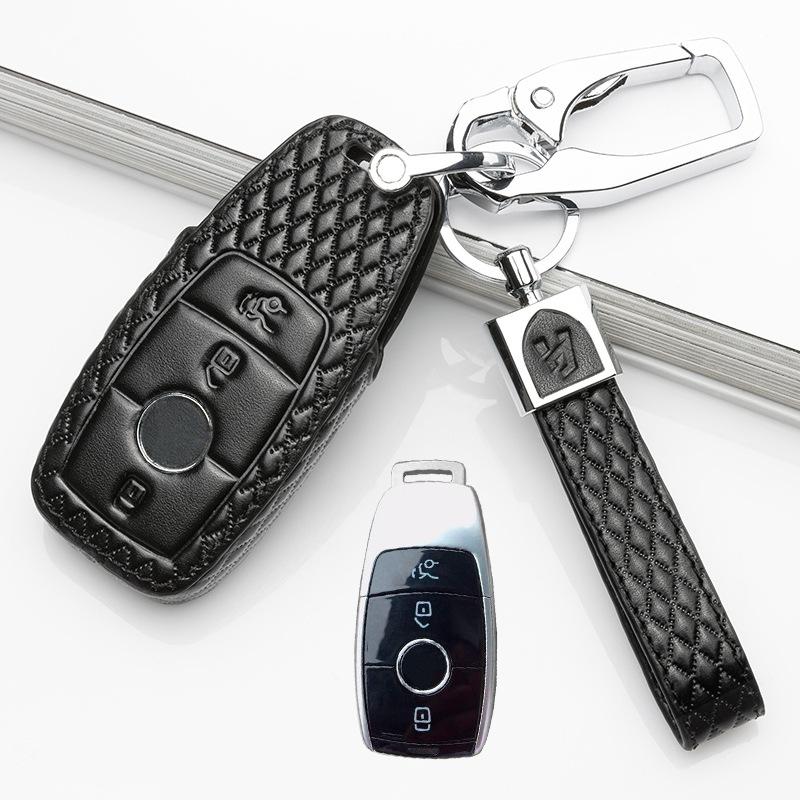 Изображение товара: Специальный чехол для автомобильного ключа для 2018 Benz E-Class E200L E300L E320l защитный чехол для ключа из натуральной кожи