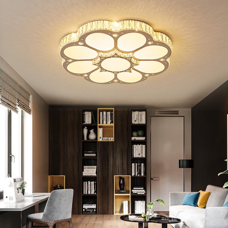 Изображение товара: Современный светильник роскошный креативный Хрустальный светодиодный светильник для гостиной, спальни, четырехлистный светильник в форме травы, кабинет, потолочный светильник