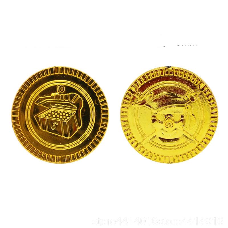Изображение товара: 100 шт. Золотая монета пирата, пластиковая монета, номинальная монета, драгоценные камни, Детские праздвечерние чные принадлежности, Рождественское украшение, детская игрушка 2019 5 Вт