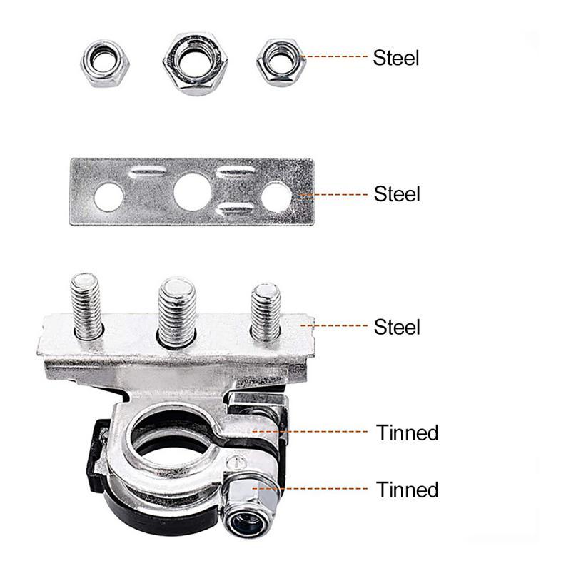 Изображение товара: Автомобильные аксессуары, 1 пара, автомобильные клеммы для аккумуляторов на верхнюю стойку автомобиля, кабельные зажимы, клеммы, соединители, аксессуары для автомобильного аккумулятора