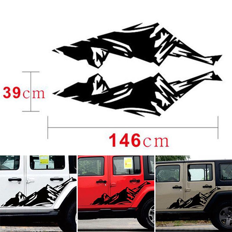 Изображение товара: Наклейка для автомобиля, черная, 100%, высококачественная, виниловая, с изображением Снежной Горы, для Jeep Wrangler