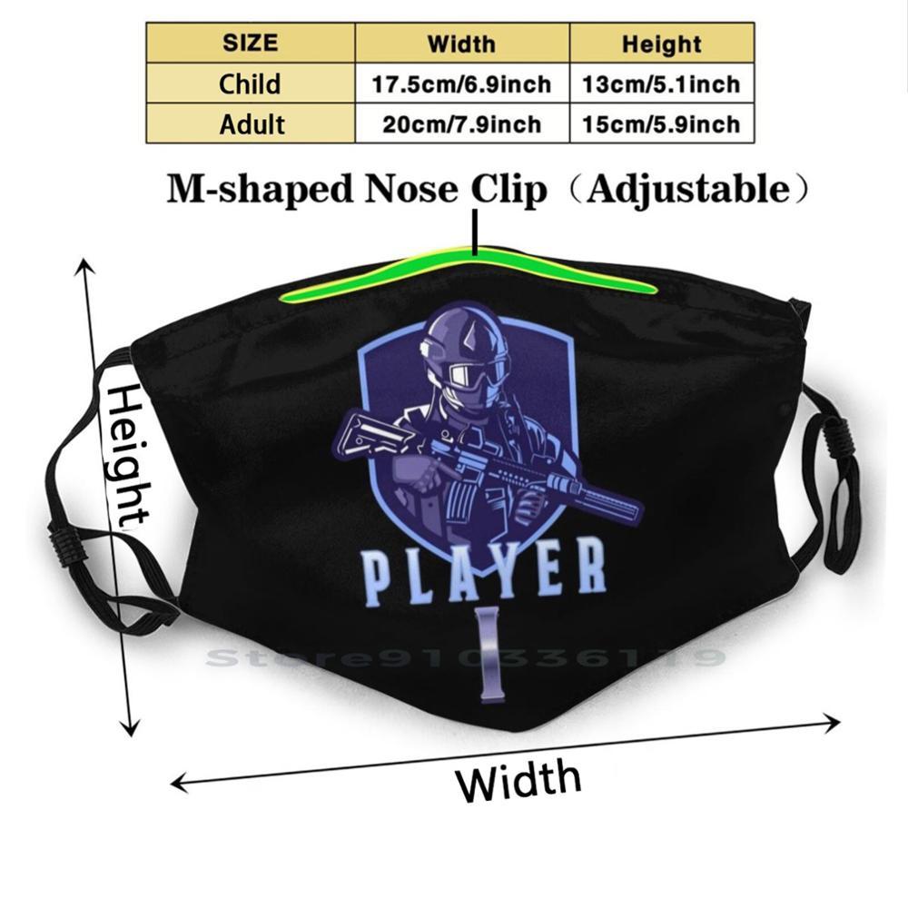 Изображение товара: Для геймера пара плеер 1 плеер 1 печати многоразовый Pm2.5 фильтр DIY маска для лица для детей компьютерная консоль контроллер смешная игра