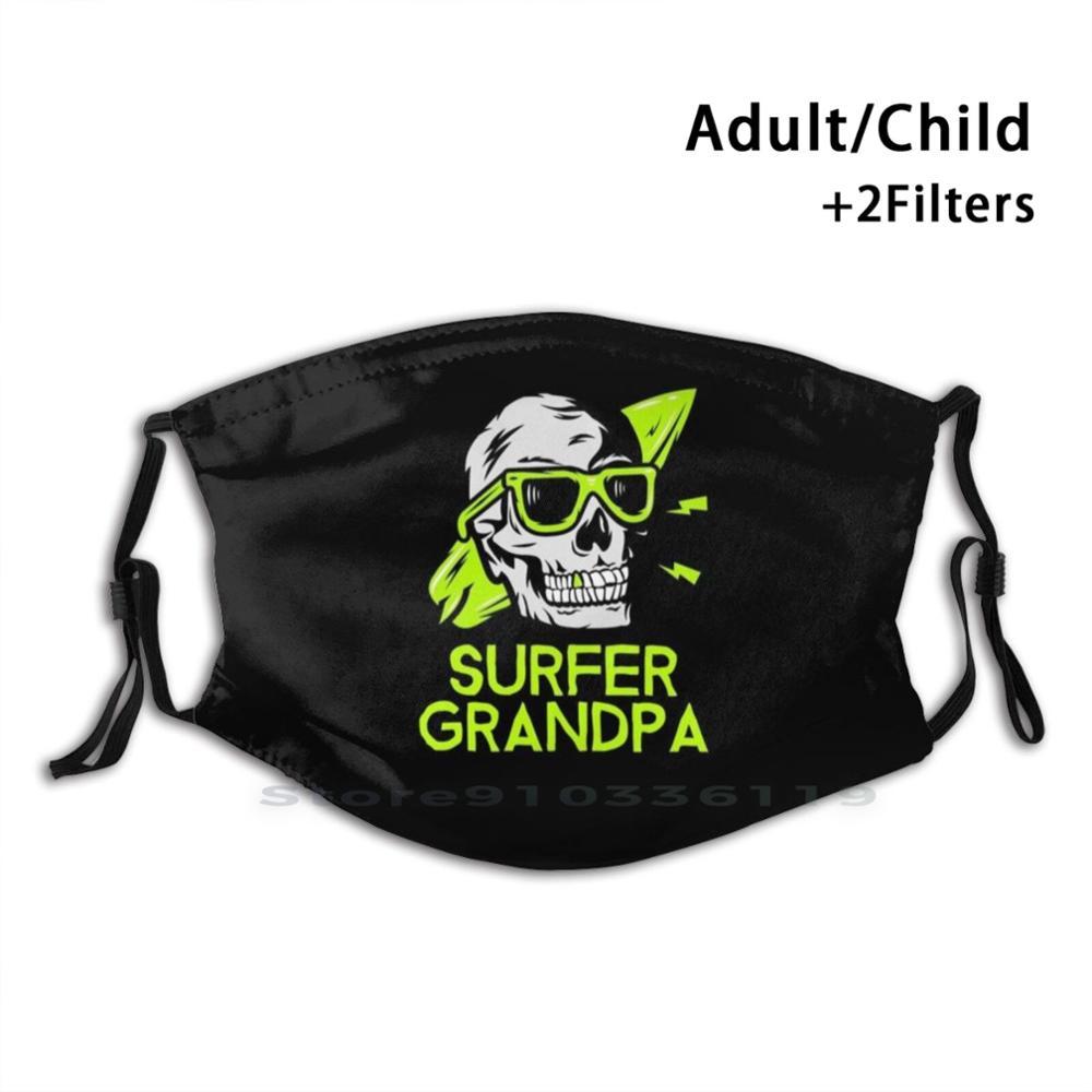 Изображение товара: Surfer дедушка печати многоразовый Pm2.5 фильтр DIY маска для полости рта Детский Пиратский череп пиратский Забавный Веселый Roger кости удивительный Винтаж