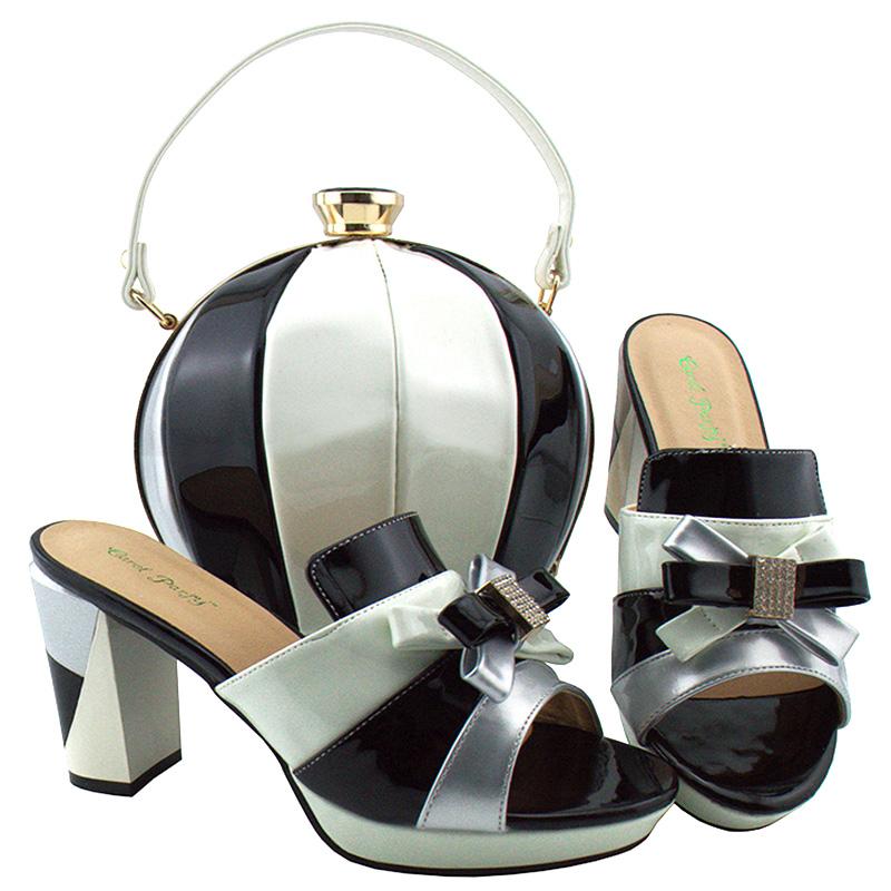 Изображение товара: Туфли и сумка в африканском стиле, комплект из обуви и сумки г., итальянская обувь на высоком каблуке с подходящей сумкой, Лидер продаж, женская обувь и сумка