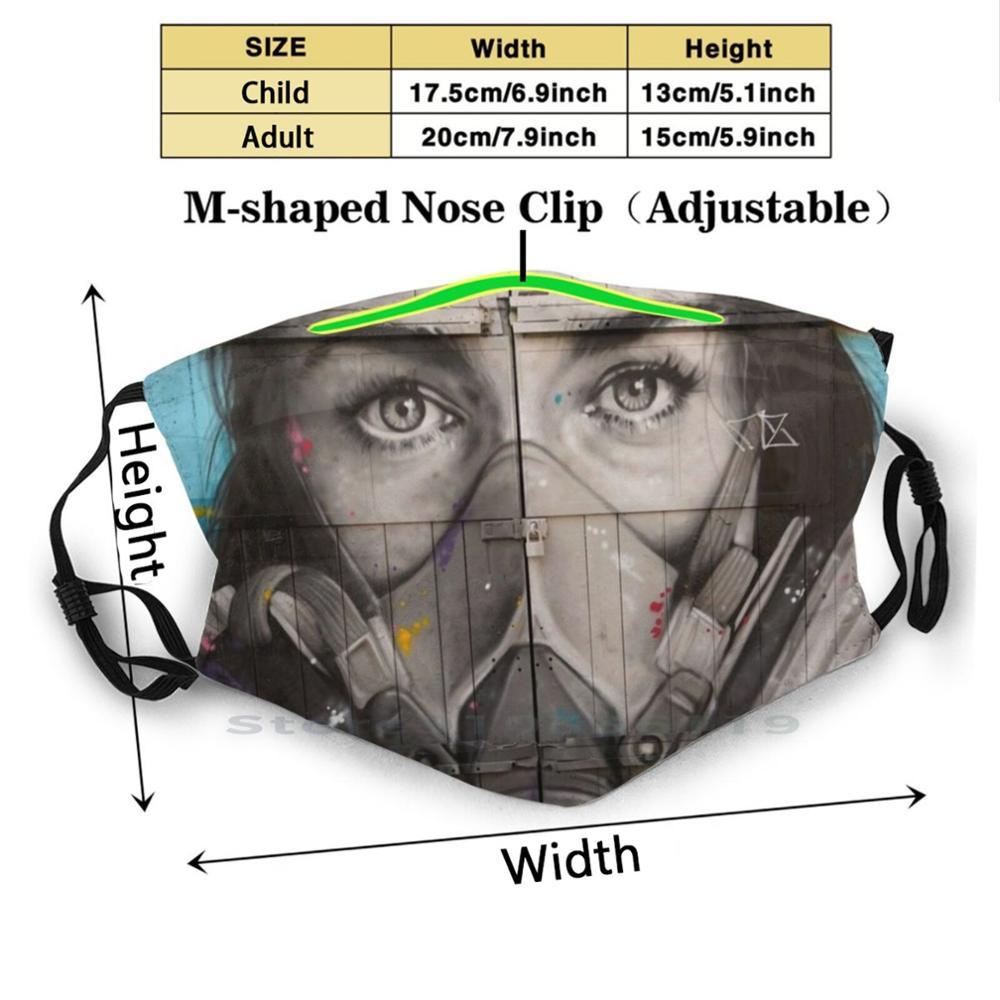 Изображение товара: Уличная художественная Кислородная Маска граффити многоразовая маска для лица с фильтрами детская кислородная Загрязненная уличная художественная лондонская Объединенная девушка