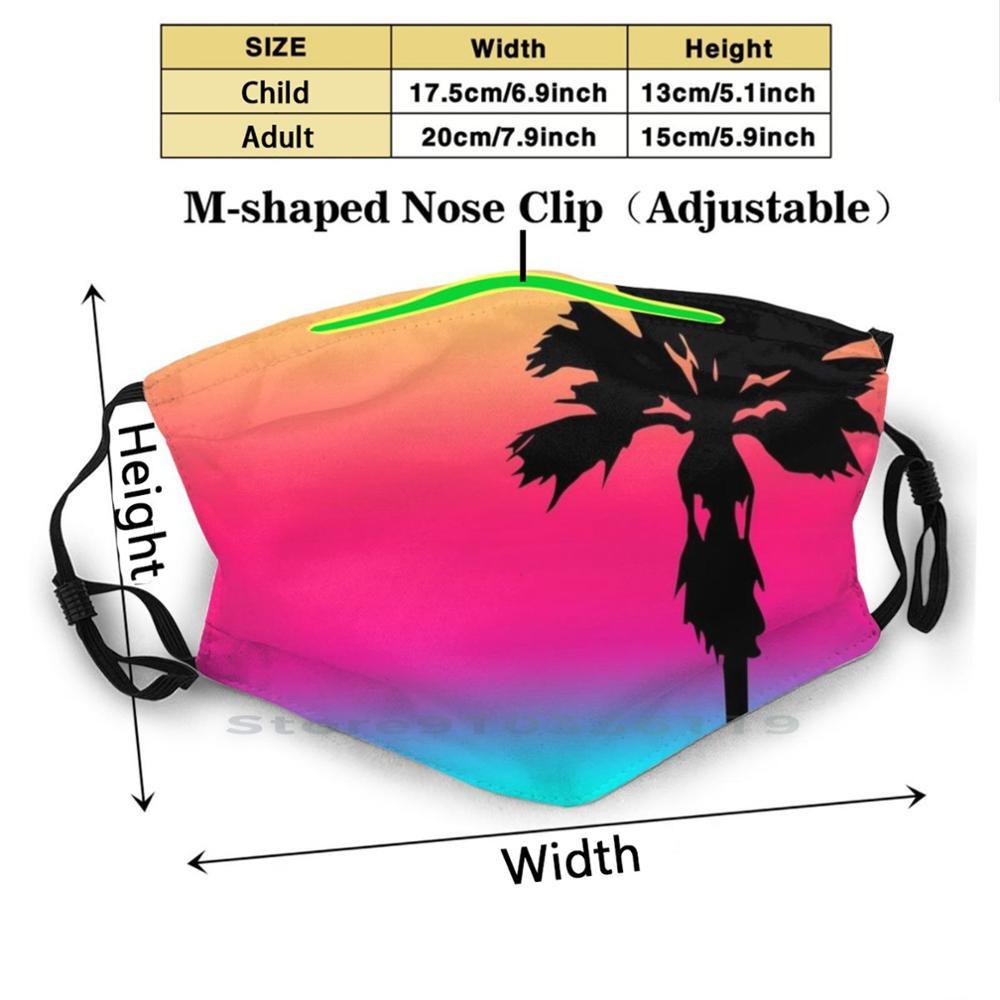 Изображение товара: Тропический Закат с пальмовое дерево силуэт печать многоразовая маска Pm2.5 фильтр маска для лица для детей закат пальмовое дерево силуэт пляж