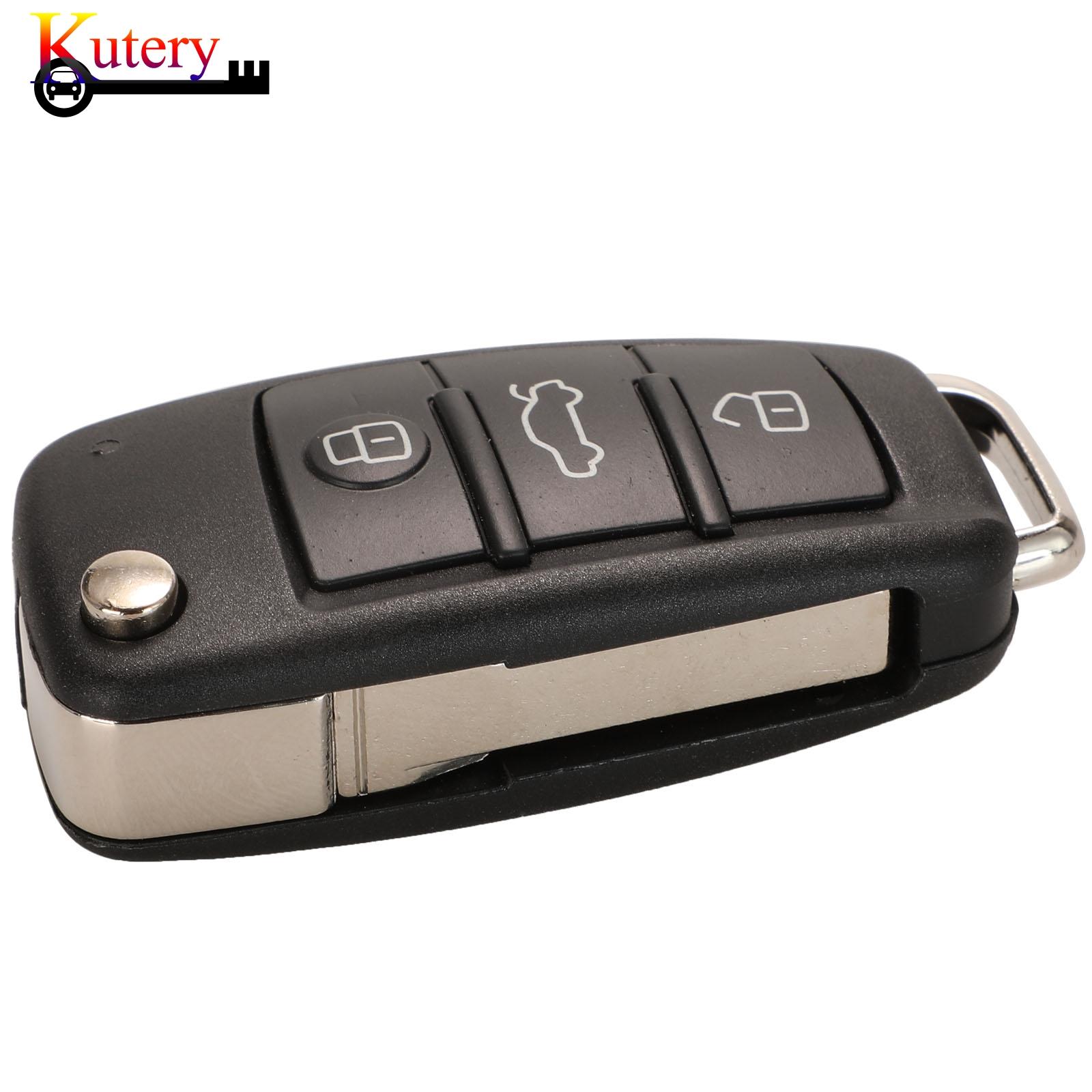 Изображение товара: Оригинальный складной дистанционный ключ Kutery для автомобиля Audi A6L Q7, 3 кнопки, чип 8E, 868 МГц, модуляция FSK, 4F0837220R/AD