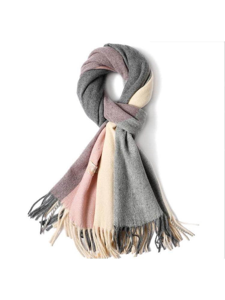 Изображение товара: 2020 женские модные шарфы на каждый день кашемировый Новый зимне-весенний шерстяной клетчатый шарф женский длинный стильный универсальный теплый шарф теплая шаль