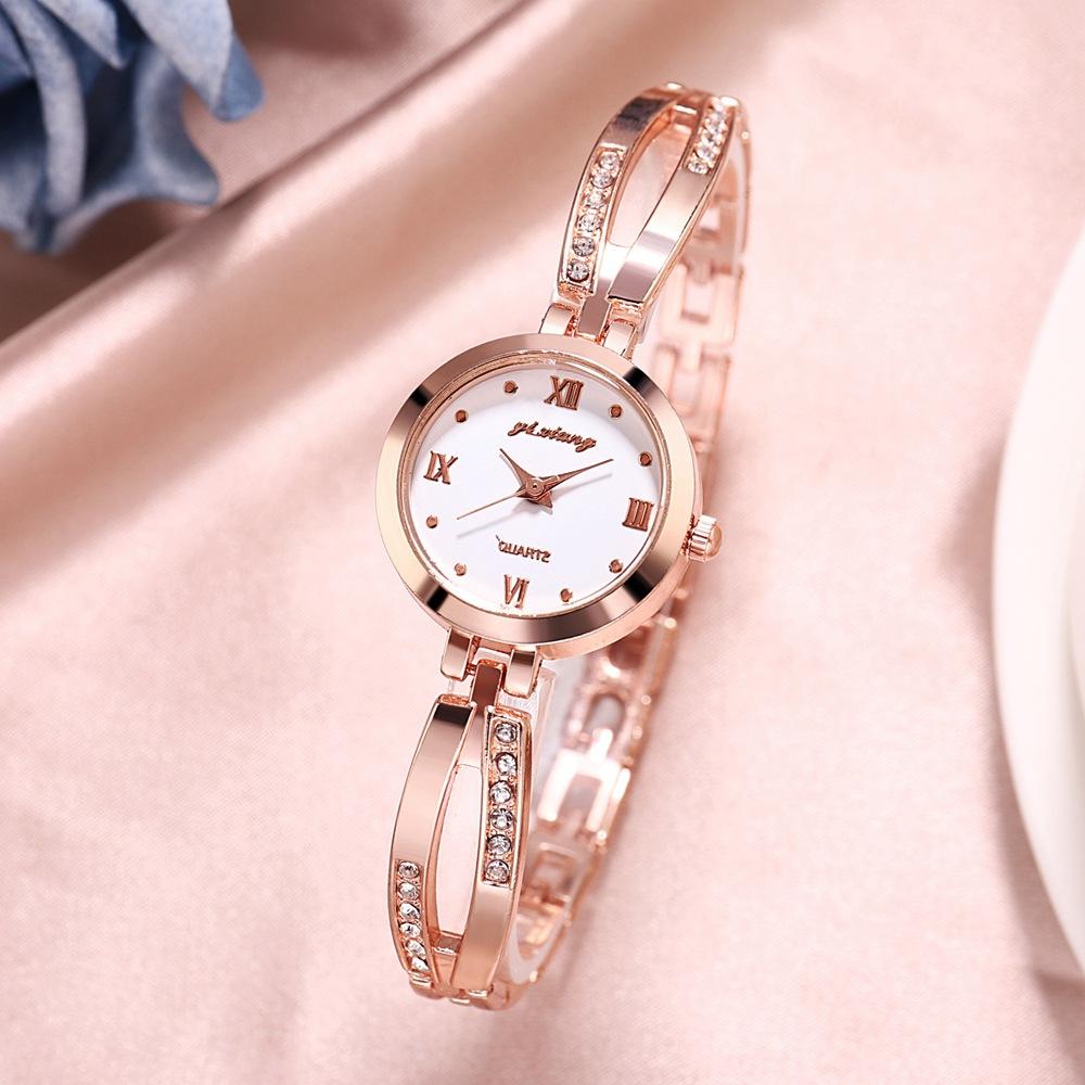 Изображение товара: Ladies Quartz Wristwatches Fashion Casual Women Dress Watch Reloj Mujer Luxury Watches Stainless Steel Small Gold Bracelet Watch