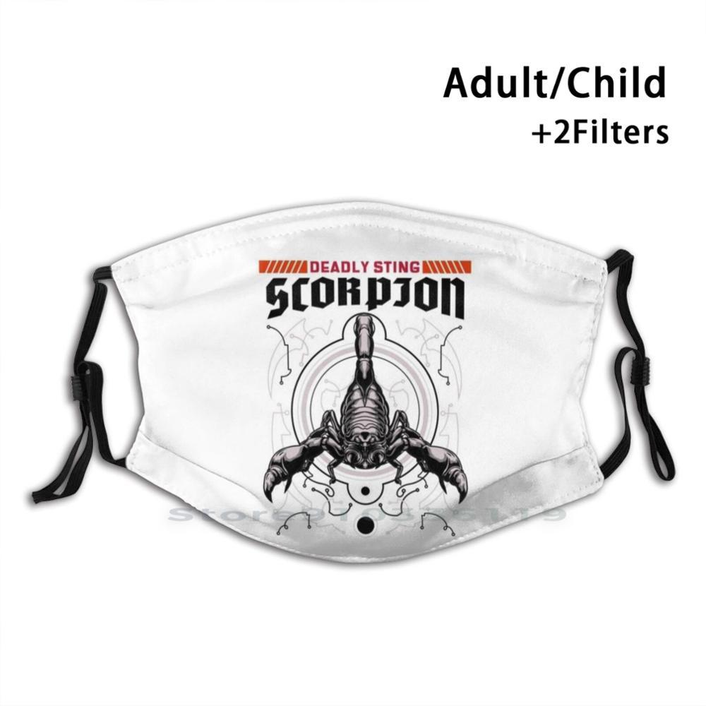 Изображение товара: A-Scorpion-для взрослых детей, моющаяся забавная маска для лица с фильтром, опасный уникальный Инь Ян, насекомое, Скорпион, знак, этнический скорпион