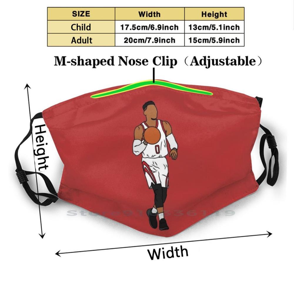 Изображение товара: Расселл Уэстбрук ракеты дизайн анти-Пылевой фильтр смываемая маска для лица детские спортивные Баскетбол Уэстбрук 0 Крис Пол
