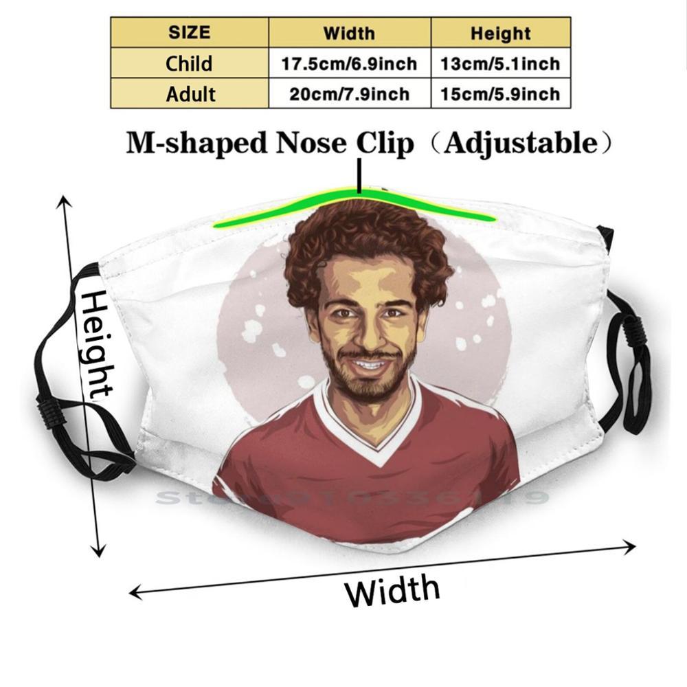 Изображение товара: Многоразовая маска с принтом Mo Salah Pm2.5, маска для лица с фильтром, детская маска Mosalah Salah, Мохаммед, Египет, спортивная футбольная цель