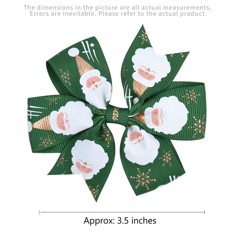 Изображение товара: 8 см рождественские заколки для волос с бантом, банты для малышей, девочек, детей, бутиковые заколки с бантом для женщин, повязка на голову, аксессуары для волос