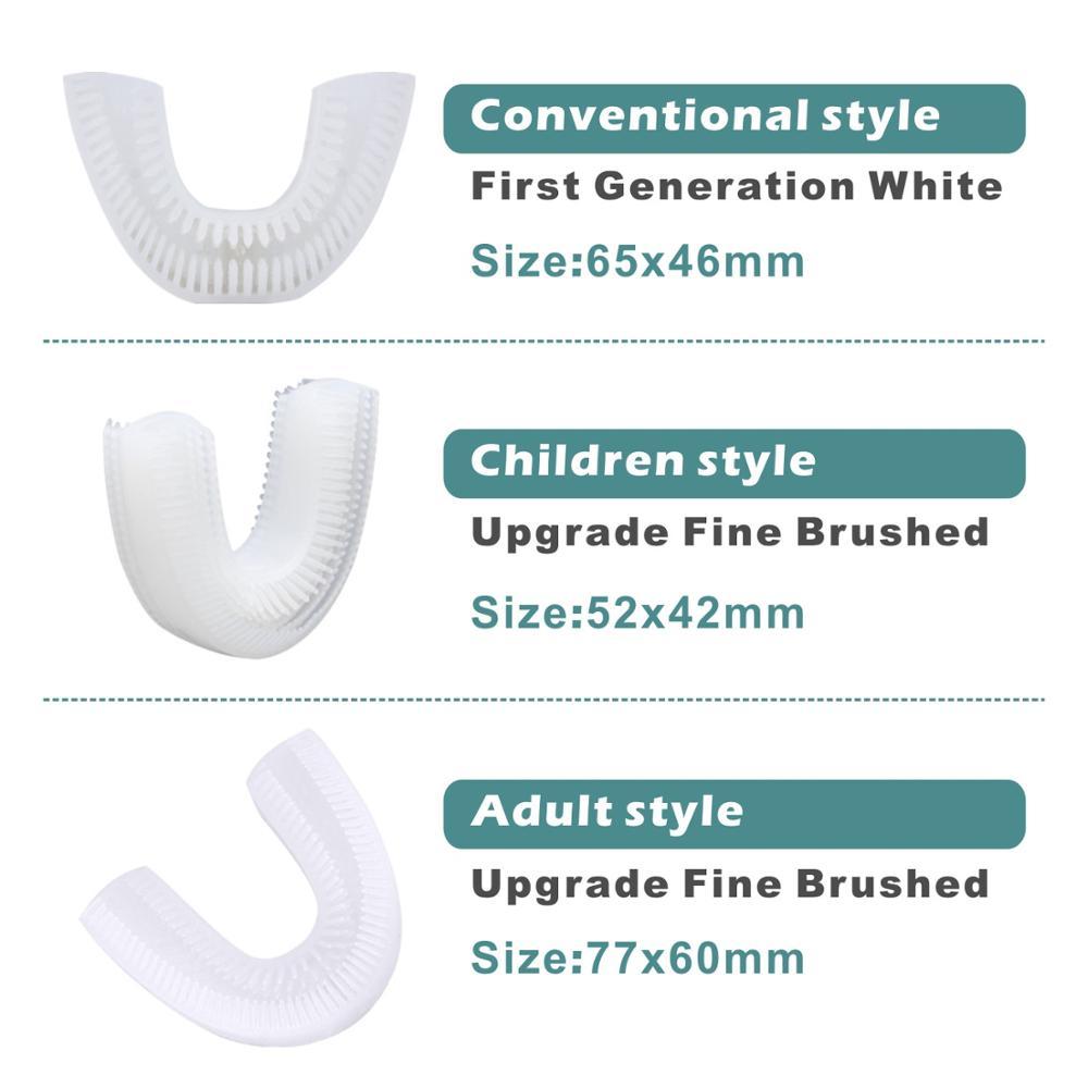 Изображение товара: Ультразвуковая U-образная зубная щетка 360 градусов, Умная Автоматическая звуковая электрическая зубная щетка, синий светильник, USB зарядка, отбеливание зубов