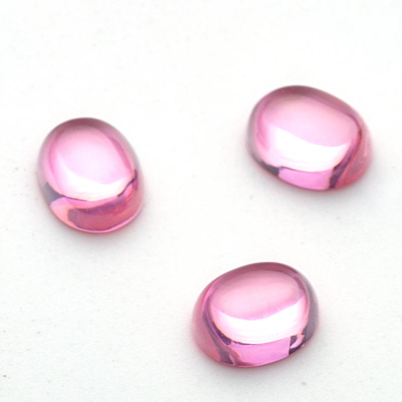 Изображение товара: Размер 4x6 ~ 9x11 мм, Розовый Синтетический Кубический Цирконий Овальной Формы, кабошон