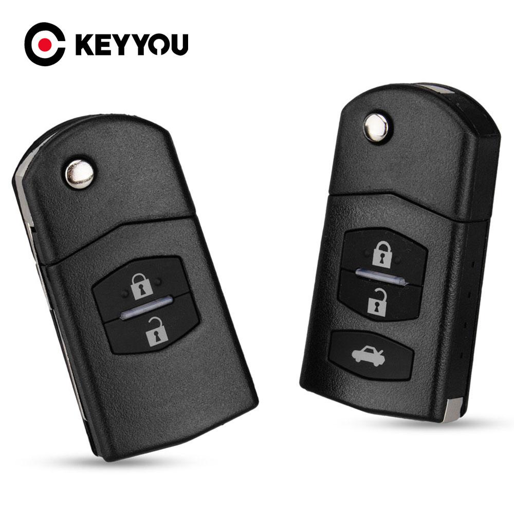 Изображение товара: KEYYOU 2/3 Button FOR MAZDA 2 3 5 6 RX8 MX5 2B Remote Key Blank Case Folding Flip Remote Key Shell Case Fob PAD