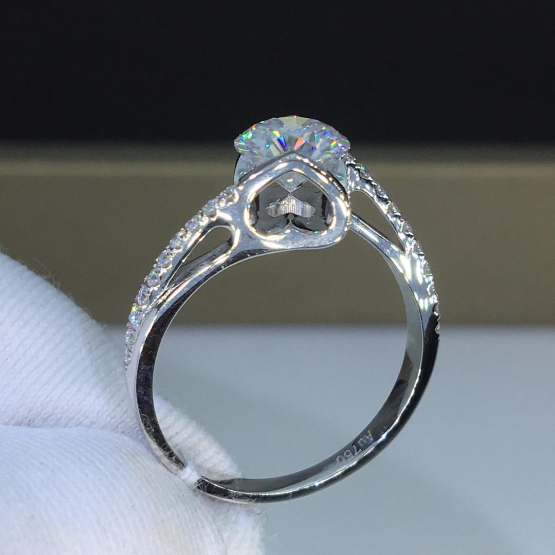 Изображение товара: Изысканное Открытое кольцо с белым кубическим цирконием, 2 карата, кольца с ангельским поцелуем для женщин, модные крутые ювелирные изделия для свадебной вечеринки, подарок D5T765