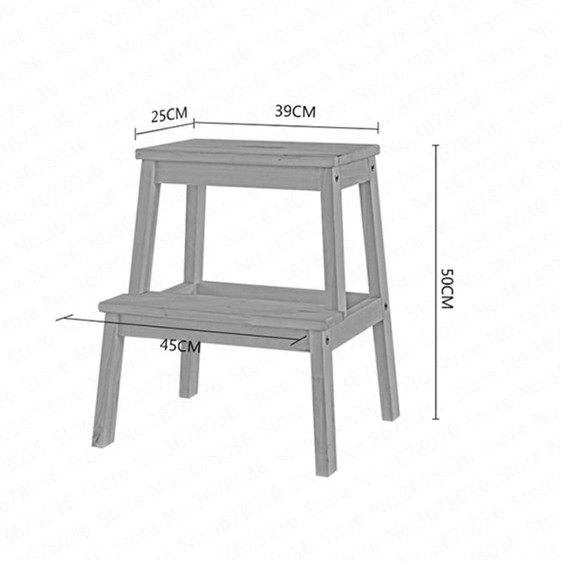 Изображение товара: Многофункциональный двойной стул-тумба из твердой древесины, нескользящий подъемный домашний кухонный стул-лестница, стул для мытья ног
