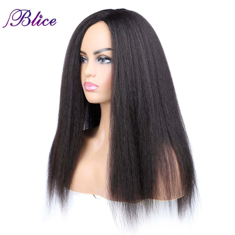 Изображение товара: Парик Blice синтетический Yaki, прямой, 18-22 дюйма, длинные волосы, боковая часть, парик без челки для афроамериканских женщин