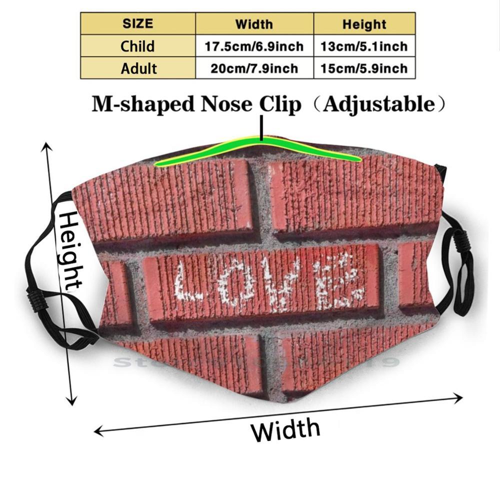 Изображение товара: Любовь на кирпичную стену печати многоразовый Pm2.5 фильтр DIY маска для полости рта; Которые обязательно полюбят ваши дети любят арт 