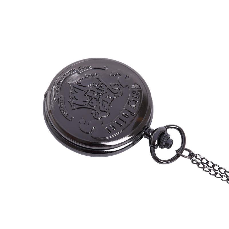 Изображение товара: Винтажные кварцевые карманные часы ожерелье унисекс бронзовые антикварные модные милые черные карманные часы