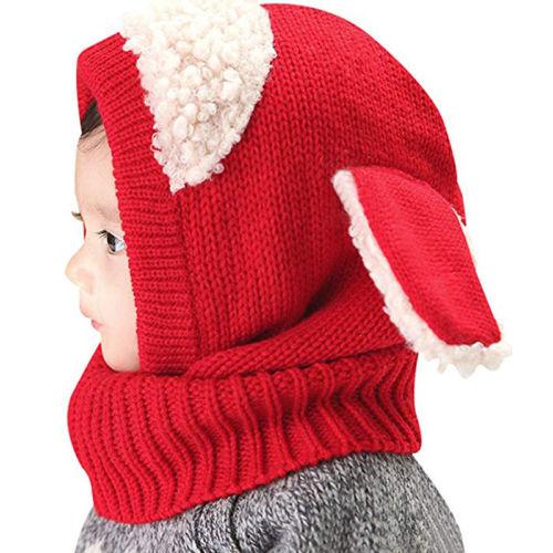 Изображение товара: Новая осенне-зимняя теплая Милая вязаная шапочка для малышей, шапочка в виде костюма овцы, хлопковый шарф с героями мультфильмов, вязаная накидка с ушками, шерстяные шапки