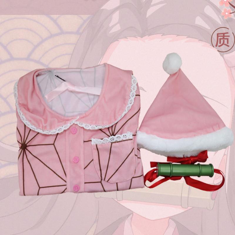 Изображение товара: Kids Demon Slayer Nezuko Costume Dress Halloween Christmas  Outfit Children Kamado Nezuko Cosplay Costumes Wig For Girls