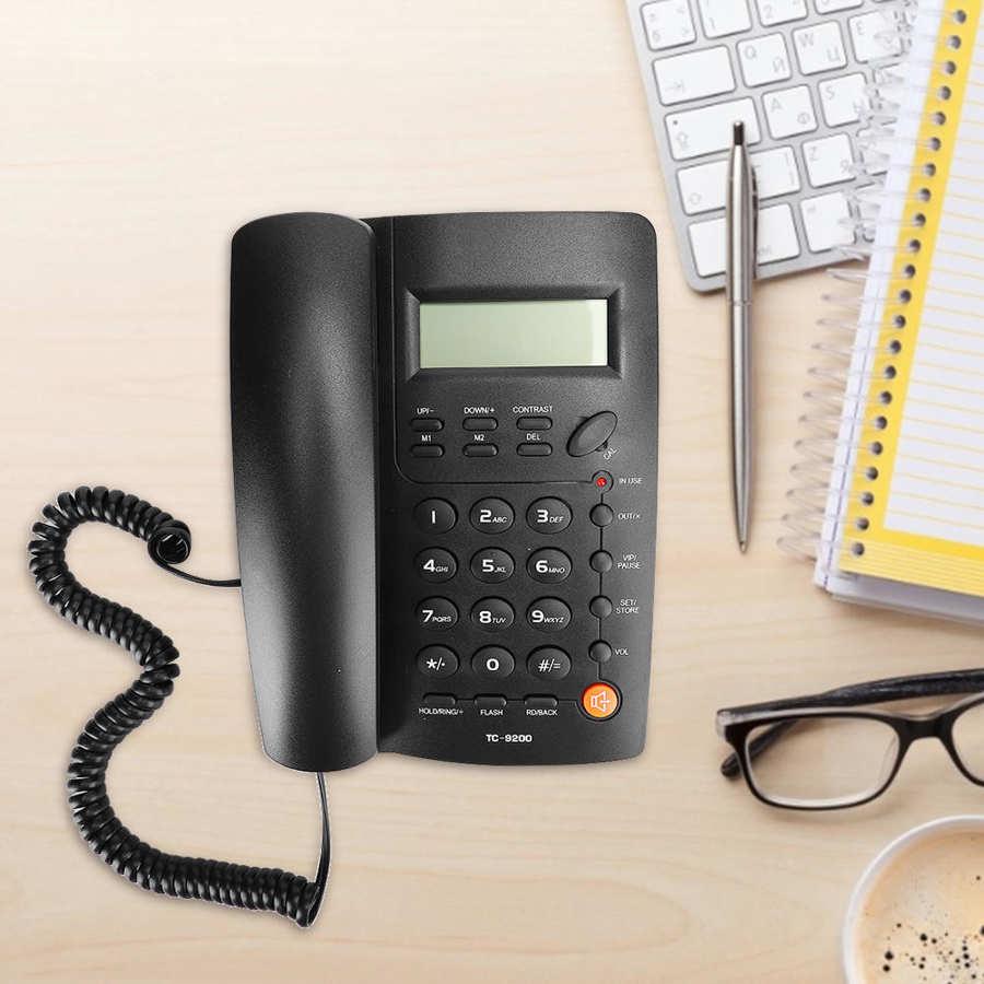 Изображение товара: TC-9200 ABS черный телефон с идентификацией вызова без использования рук семейный бизнес офис отель стационарный телефон