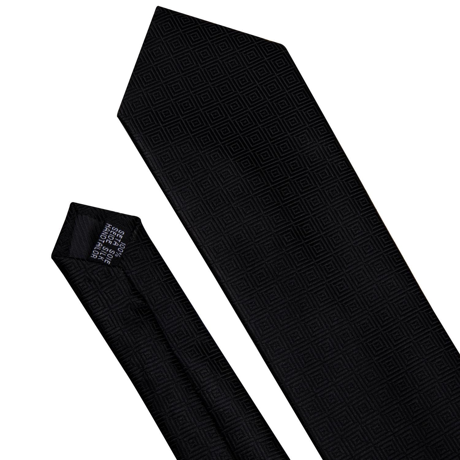 Изображение товара: Новые модные мужские броши для галстуков, черный полосатый жаккардовый шелковый галстук для свадебной вечеринки, платок, платок Barry.Wang LS-5225