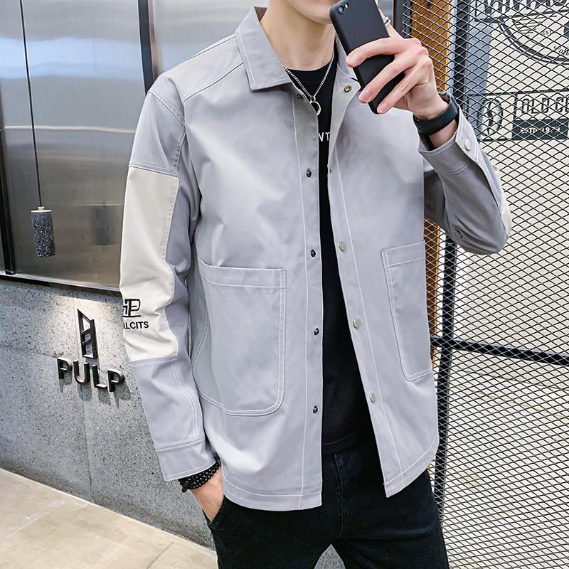 Изображение товара: Мужское пальто весна-осень 2020 Новый стиль корейский стиль трендовая Студенческая универсальная Тонкая Повседневная брендовая функциональная куртка для мужчин