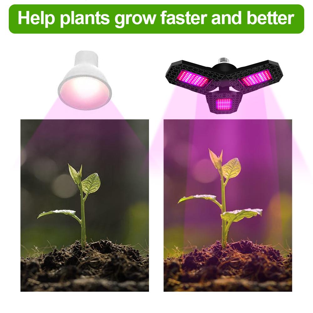 Изображение товара: Деформируемая фотолампа 360, круглая Светодиодная лампа E27 E26 для выращивания растений, для полного спектра, комнатное освещение для растений, рифовый свет