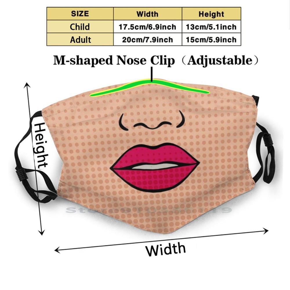 Изображение товара: Поп-арт губы 4 рот печати многоразовые Pm2.5 фильтр Сделай Сам маска для рта дети Stayhome Stay Home социальные дистанции комиксов поп-арт