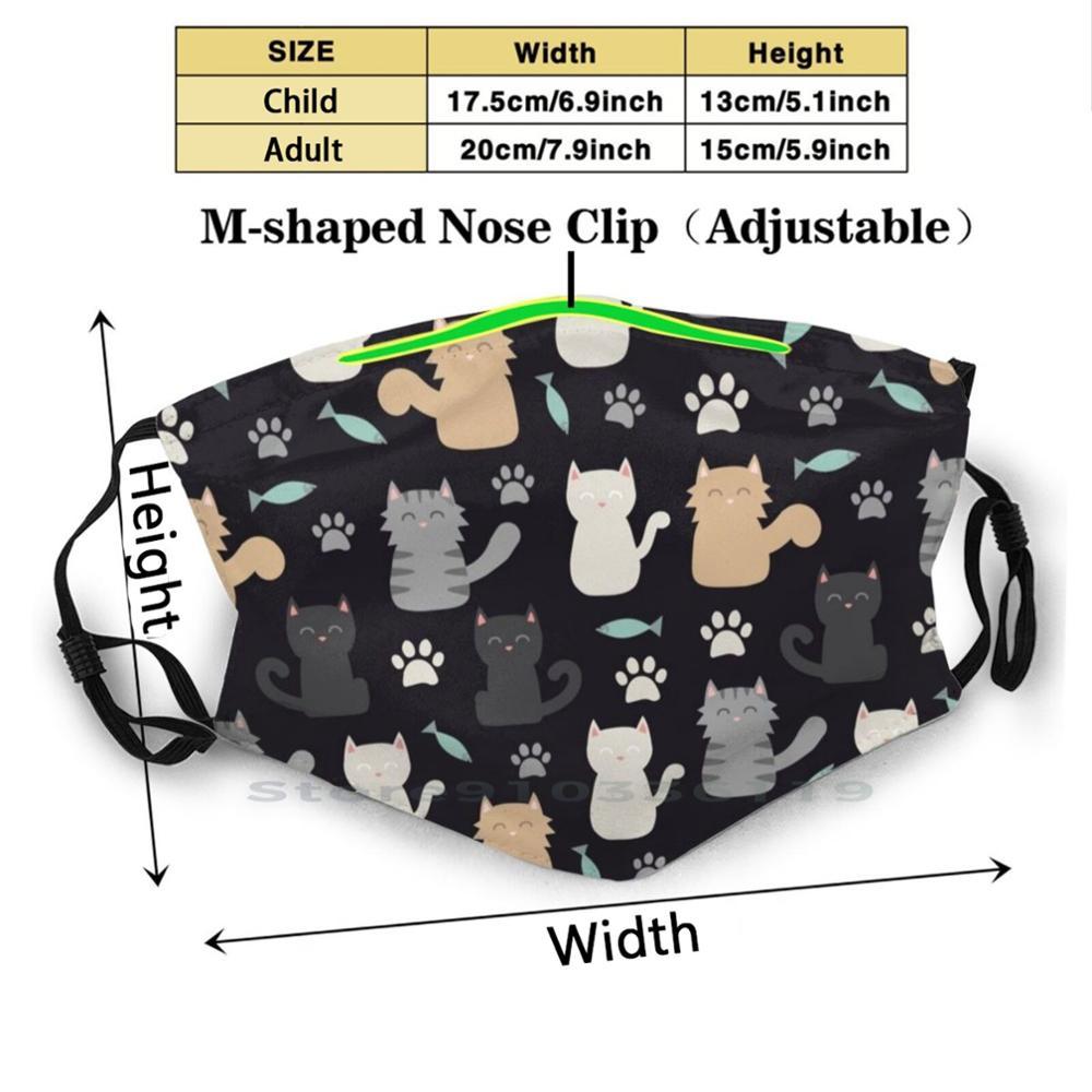 Изображение товара: Cat Litter Mask , Reusable & Washable , Unisex Mask Cute Print Reusable Pm2.5 Filter DIY Mouth Mask Kids Patterns Quarantine