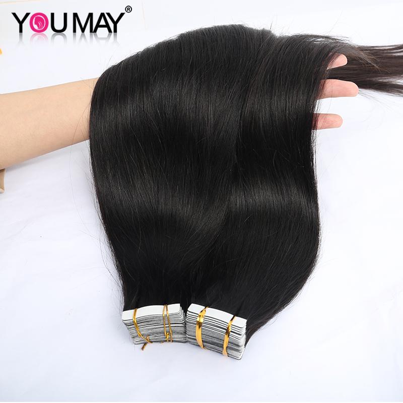 Изображение товара: Silky Straight Tape In Hair Extensions Human Hair Skin Weft For Black Women Brazilian Virgin Microlinks Itip Bulk Bundles YouMay