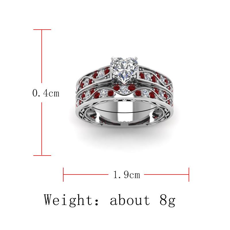 Изображение товара: Milangirl Luxury  Heart Crystal Promise Rings for Women  Birthstone  Bride Wedding Band Engagement Party Ring