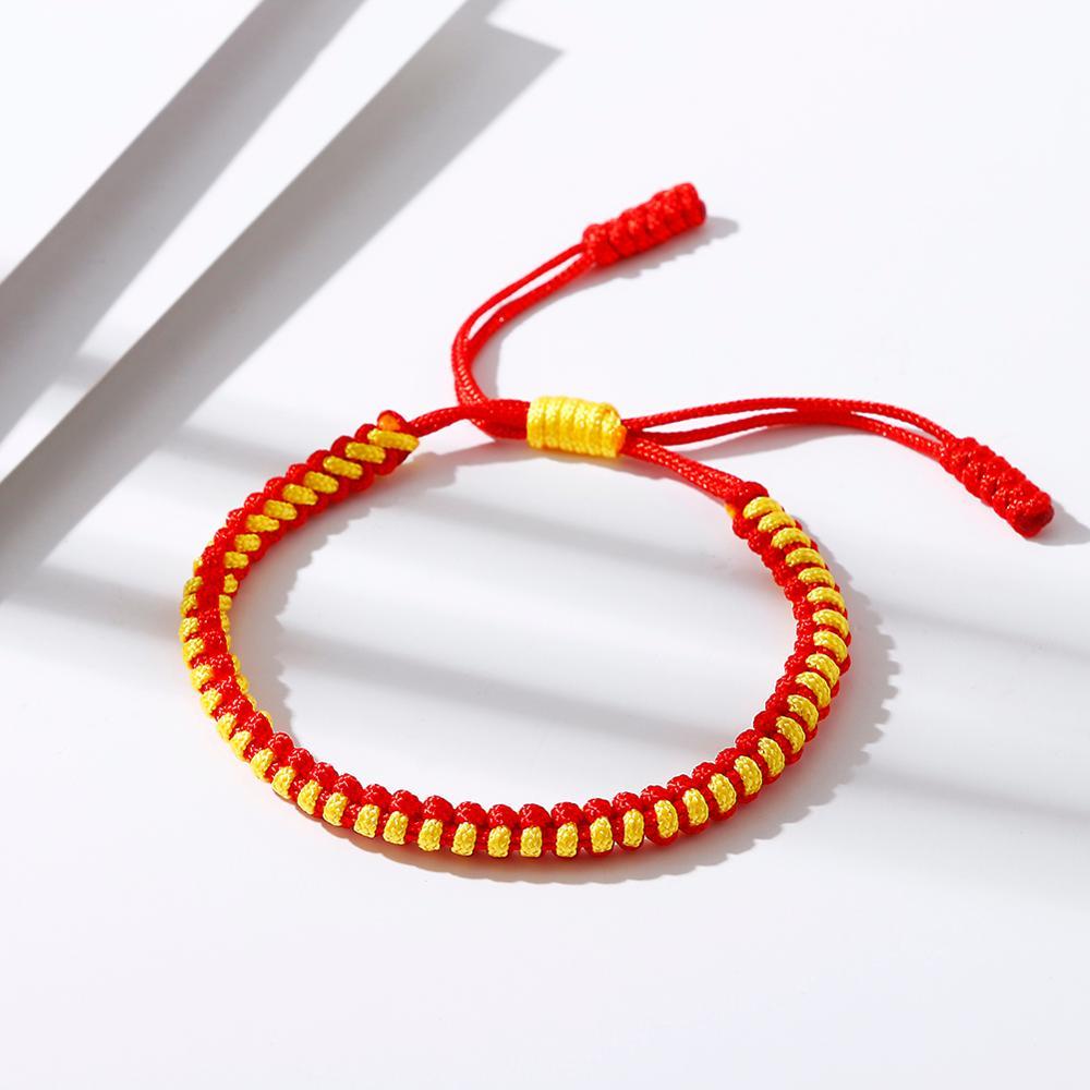 Изображение товара: Плетеные браслеты ручной работы, регулируемые плетеные китайские рандомные браслеты с узлом для женщин и мужчин, ювелирные изделия для влюбленных, подарок другу