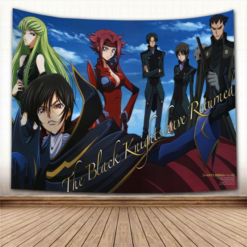 Изображение товара: Красивый кодовый гобелен из аниме Geass, цветной психоделический декоративный ковер, настенная ткань для гостиной, спальни, гобелены, аксессуары