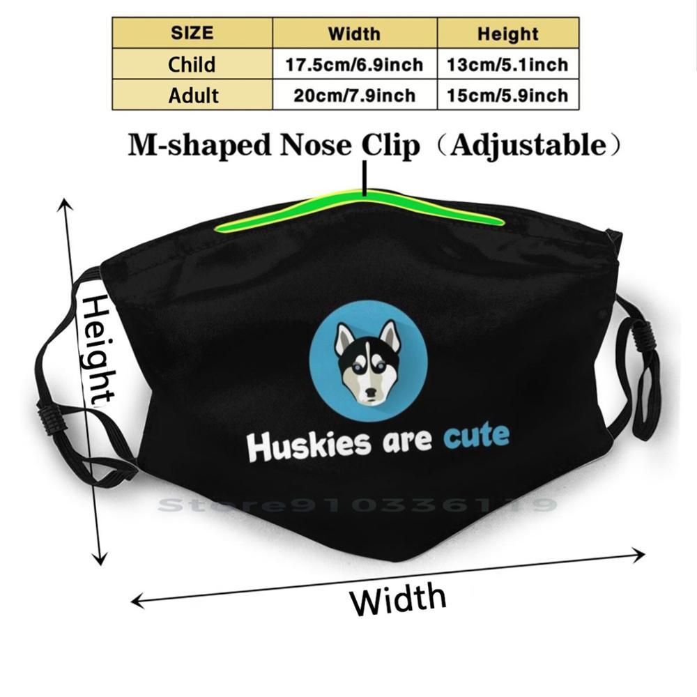 Изображение товара: Милый дизайн, Пылезащитный фильтр для смываемая маска для лица детей, сибирская хаски, Хаски, крутая Фуни, милый щенок, владелец собаки