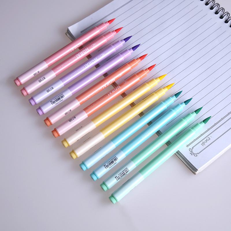 Изображение товара: Набор мягких флуоресцентных ручек для рисования, кисть, текстовыделитель, 6 шт., F210