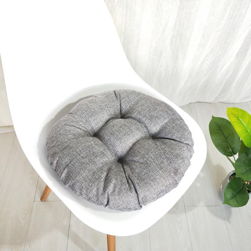 Изображение товара: Подушка для сиденья круглой формы, Высококачественная однотонная подушка с татами, модное украшение для дома и офиса, мягкая утолщенная подушка