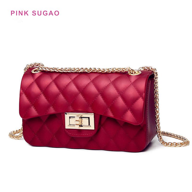 Изображение товара: Розовые сумки через плечо Sugao для женщин, роскошные женские сумки, дизайнерские кожаные сумочки, кошельки 2019, модная пляжная сумка на цепочке