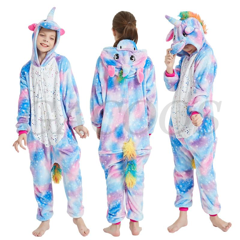 Изображение товара: Детские пижамы с единорогом, Мультяшные Комбинезоны для детей, одеяло с животными, спальные костюмы, зимние комбинезоны для мальчиков и девочек, одежда для сна