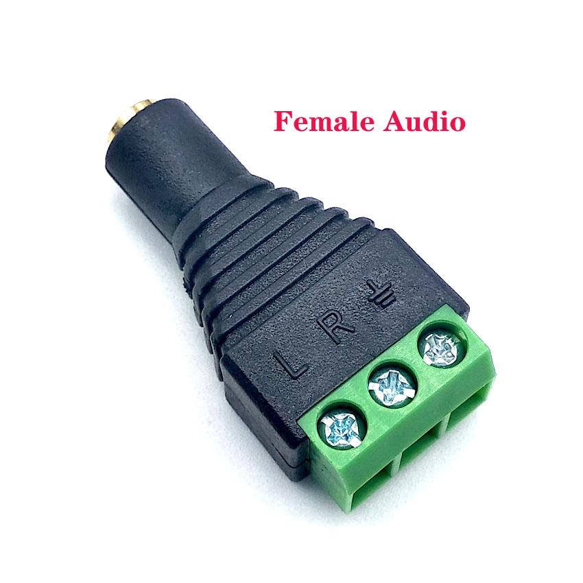 Изображение товара: 2 шт./лот 3,5 разъем стерео адаптер 3,5 мм RCA аудио моно канальный штекер для винтового терминала аудио моно канальный штекер