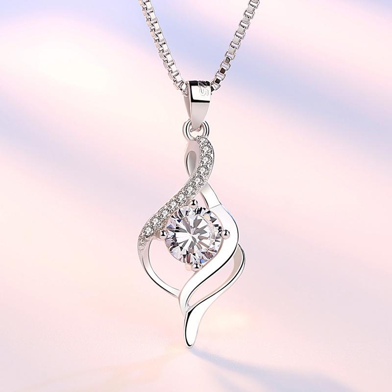 Изображение товара: Роскошное ожерелье, женская мода, простое белое фиолетовое круглое ожерелье с кулоном из кристалла для женщин, элегантное циркониевое ожерелье, ювелирные изделия в подарок